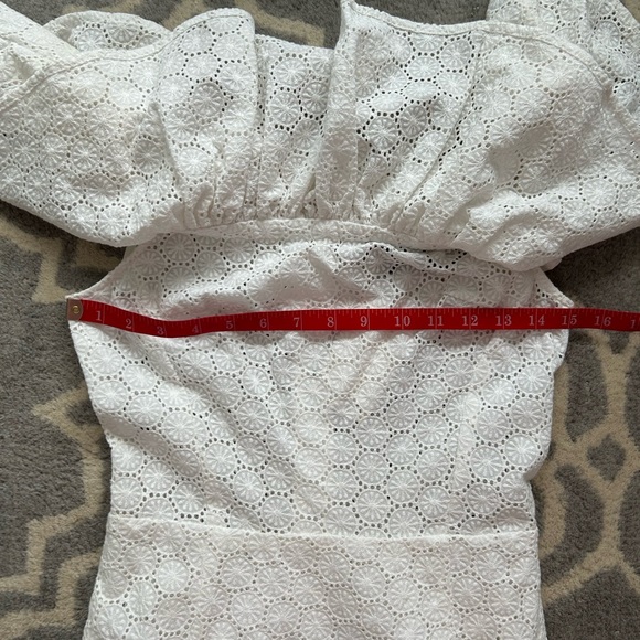 Greta Constantine Size 0-2 White Eyelet Dress - Picture 7 of 10
